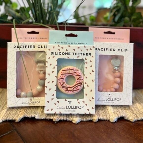 Loulou Lollipop Gift Set - Silicone Teether + Two Silicone Clips - Picture 1 of 1